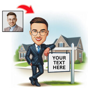 Custom realtor caricatures from photo