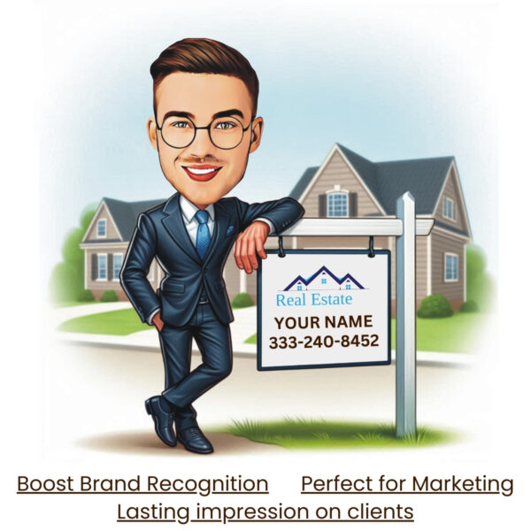 Custom realtor caricatures from photo