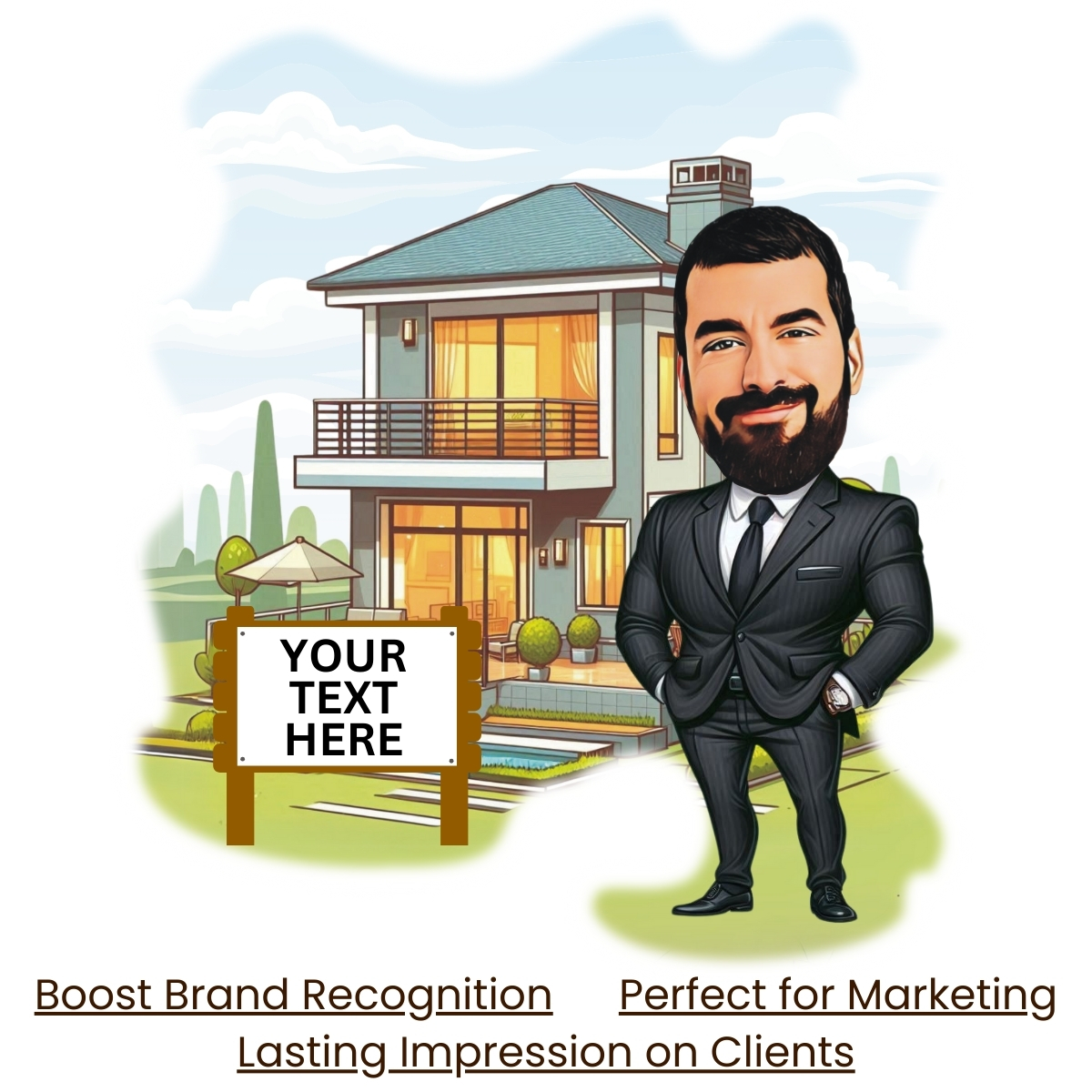 Custom Cartoon Caricature for Real Estate Agents