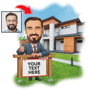 Custom Realtor Caricature Illustration for Social Media & Marketing