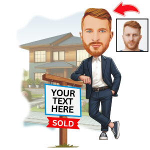 Funny Personalized Real Estate Agent Cartoon Caricature Gift