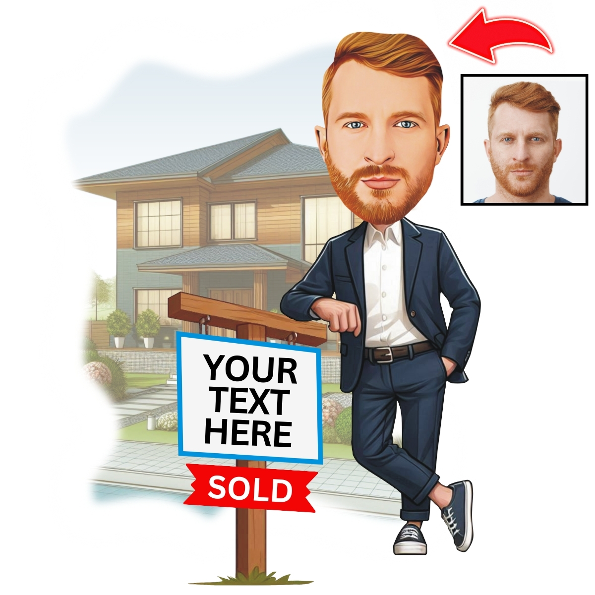 Funny Personalized Real Estate Agent Cartoon Caricature Gift
