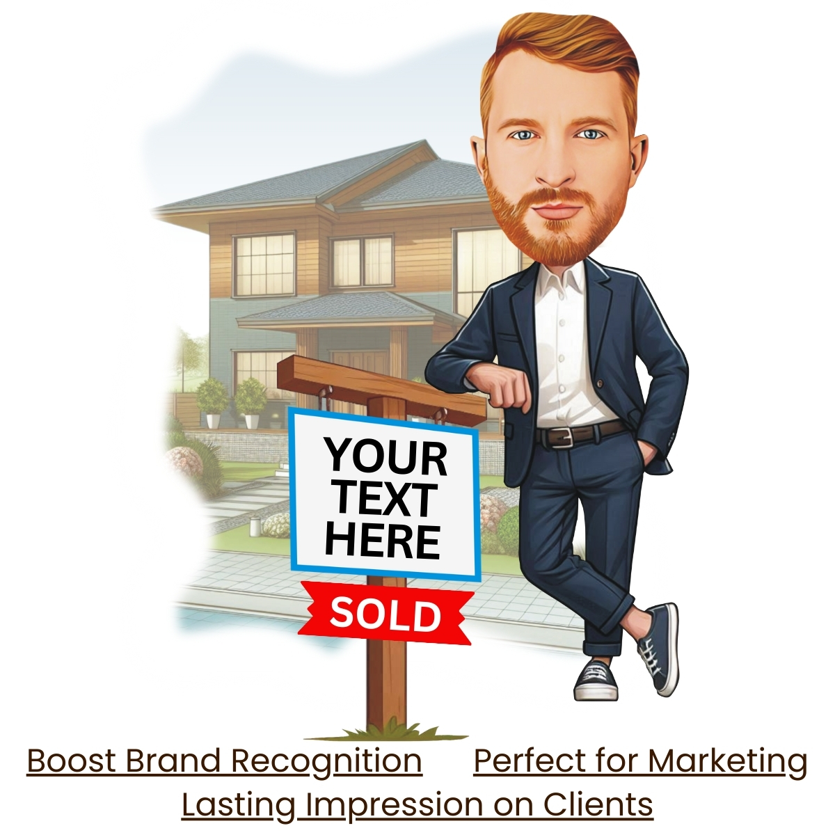 Funny Personalized Real Estate Agent Cartoon Caricature Gift