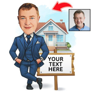 Funny Realtor Caricature from Photo Unique Marketing Style