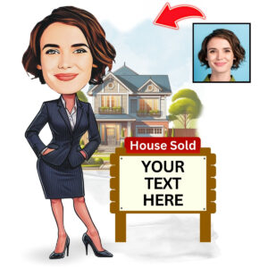Personalized Cartoon Caricature for Female Real Estate Agents