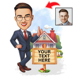 Personalized Real Estate Agent Caricature from Photo