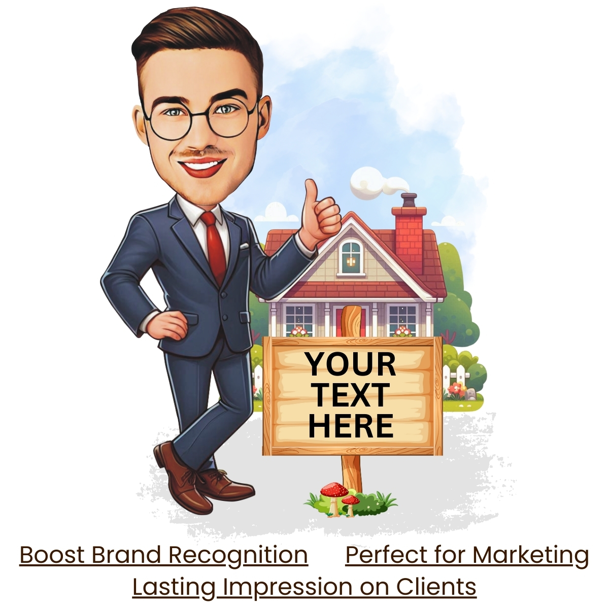 Personalized Real Estate Agent Caricature from Photo