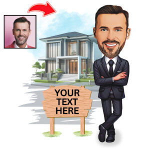 Personalized Realtor Cartoon Caricature Gift for Real Estate Professionals