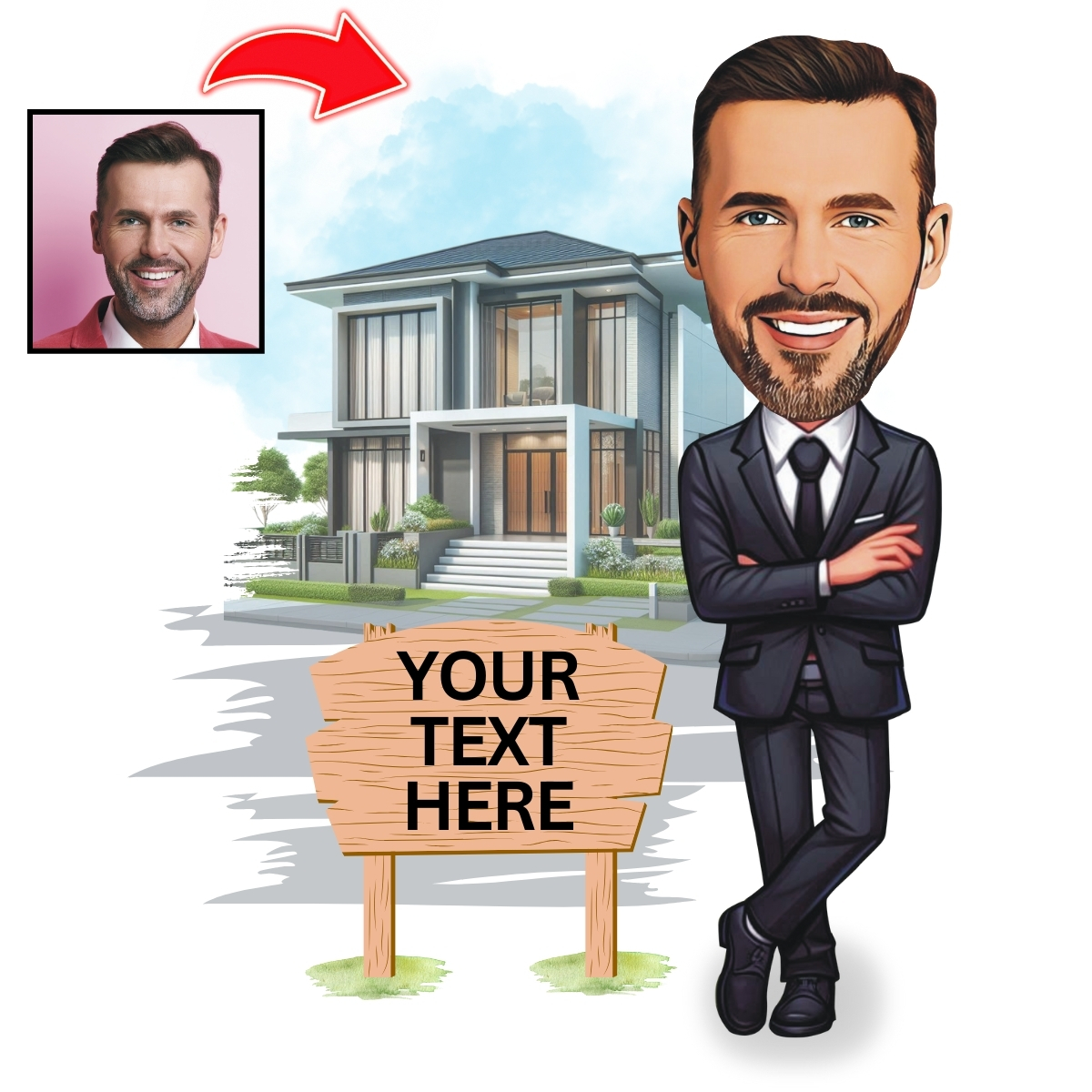 Personalized Realtor Cartoon Caricature Gift for Real Estate Professionals