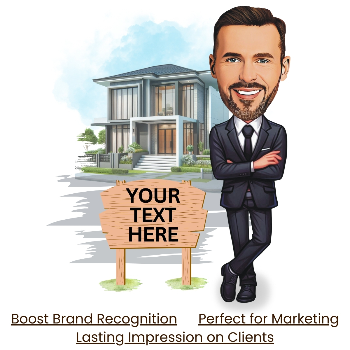 Personalized Realtor Cartoon Caricature Gift for Real Estate Professionals