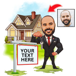Real Estate Agent Caricature Unique Fun Gift for Realtors