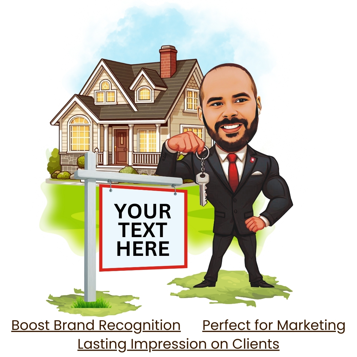 Real Estate Agent Caricature Unique Fun Gift for Realtors