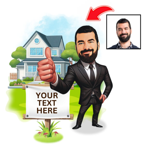 Custom Real Estate Caricature for Realtors & Agents